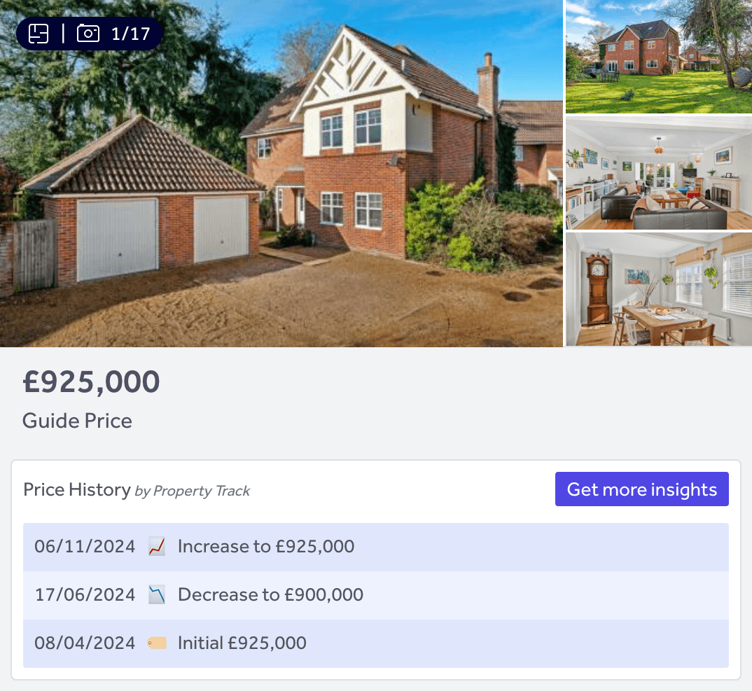 Widget injected onto Rightmove page